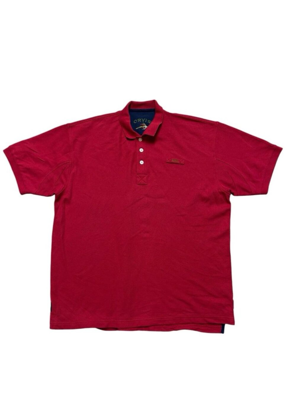 Orvis Red Polo Shirt XL 100% Cotton Embroidered Logo Casual